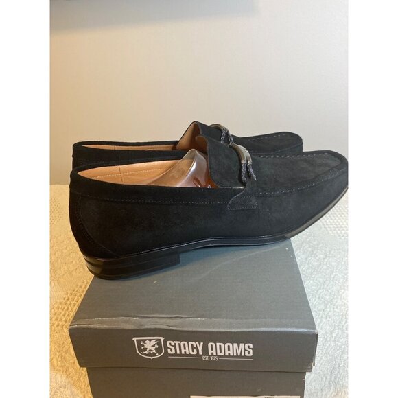 Stacy Adams Shoes Neville Moc Toe Bit Slip on Black Suede Size 15, NIB - Picture 6 of 14